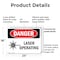 Signmission Radiation & Laser Sign, 18 in H x 24 in W, Plastic, Rectangle OS-2PACK-DS-P-1824-L-1412 - alternate 6